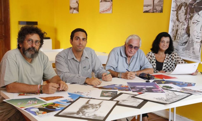 Da esquerda para direita, Francisco Ferreth, Lincoln Nery, Walmir Amaral e Ágata Desmond, a presidente da Abrahq