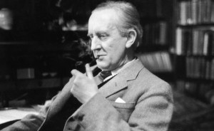 December 1956: British writer J R R Tolkien (1892 - 1973), enjoying a pipe in his study at Merton College, Oxford, where he is a Fellow. Original Publication: Picture Post - 8464 - Professor J R R Tolkien - unpub. (Photo by Haywood Magee/Picture Post/Getty Images)