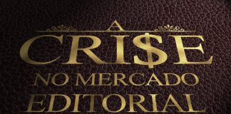 Fotomontagem de fundo com textura de couro onde se lê no centro e em letras douradas "A Crise no mercado editorial brasileiro". Abaixo tem à esquerda a logo do Leitor Cabuloso e ao lado está escrito CabulosoCast Especial 011.