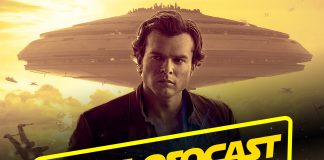 Fotomontagem que mostra imagem com personagem Han Solo ao centro e uma nave embaixo. Ao centro está escrito em amarelo CabulosoCast Especial 012.