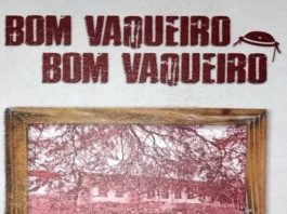 Recorte da capa do livro com o título "Bom Vaqueiro, Bom Vaqueiro". A capa é branca e no centro tem a foto de uma casa no estilo colonial