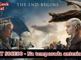 Vitrine do podcast. Na imagem, Cersei e Dainerys se encarando. Atrás de Cersei (ao fundo) a Grande Muralha, Jaime e o Dragão morto-vivo; atrás de Dani (ao fundo) o dragão Drogon, Tiryon, e os Imaculados.
