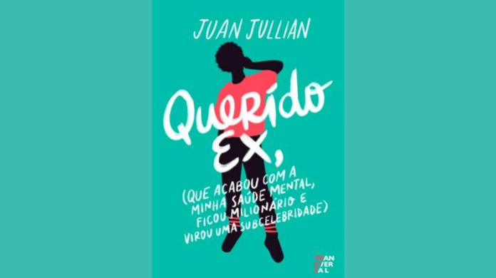 Capa do livro. Sobre um fundo verde, uma silhueta escura de uma pessoa com camiseta vermelha. Em primeiro plano, no topo, o nome do autor. No centro, o título: 
