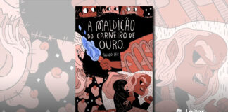 Capa do livro, formada por várias ilustrações que se unem como que costuradas uma nas outras. No topo parte do rosto de três pessoas, no centro um fundo preto com o titulo do livro, e uma mão segurando uma tocha de chama azul. Abaixo, no canto direito, uma figura de orelhas pontudas, olhar agressivo, carregando nas costas um saco com um braço saindo deste.