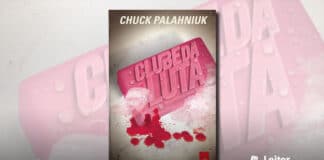 Capa do livro. Um sabão cor-de-rosa com o titulo do livro em relevo, na ponta do sabão e no chão, pingos vermelhos de sangue. No topo, o nome do autor.