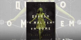 Capa do livro. Um fundo escuro com alguns traços brancos criando formas geométricas e simbolos de estrelas e luas. Em primeiro plano uma moça de vestido, de pé porém demonstrando estar em transe. Sua imagem é totalmente em tom verde. No centro o título do livro.