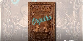 Capa do livro, em cor de bronze e com molduras ornamentadas, o texto "Um remix de Orgulho e Preconceito". No centro, o título em azul semelhante a escrita em tinta de spray. Logo abaixo, o busto de um homem e uma mulher de perfil, um frente ao outro. Na base, o nome da autora e o texto "Autora finalista do National Book Award".