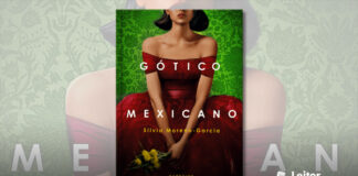 Capa do livro. Fundo verde florido, na frente, uma moça sem mostrar todo o rosto, usa um vestido vermelho e segura algumas flores amarelas. Em primeiro plano, o título do livro, abaixo o nome da autora.