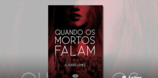 Capa do livro. Na metade inferiro, a visão aérea dos prédios de uma cidade metropolitana, na metade superior parte de um rosto feminino, mostrando apenas do nariz para baixo, tendo um lado escondido em sombras. Toda as imagens estão em tom vermelho. Em primeiro plano o título do livro e o nome da autora, em branco.