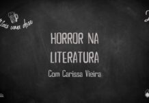 Mais Uma Dose 27 – Horror na Literatura Vitrine do programa Mais Uma Dose. A imagem é um quadro negro com o título escrito em giz centralizado, "Horror na Literatura com Carissa Vieira“. Acima, no canto esquerdo, lê-se o título do programa junto a um desenho de uma caneca de chopp, do outro lado o número 27 indicando a numeração do episódio. Abaixo as logos do Leitor Cabuloso e do Boteco dos Versados.