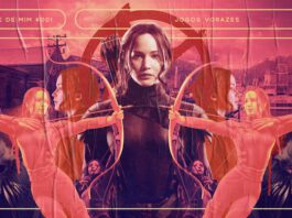 Em destaque, imagem de Katniss ao centro, com a roupa d’O Tordo. A personagem aparece nas duas laterais da figura principal em outras quatro posições (de perfil, de costas, apontando o arco), que formam uma espécie de caleidoscópio, por estarem espelhadas. No fundo, vemos o Distrito 12 no lado esquerdo e a Capital no lado direito. A arte é predominantemente em cores quentes (rosa, laranja, vermelho, amarelo e roxo) e possui uma textura de lambe-lambe, além de efeitos de spray de tinta e stencil. A composição possui margem linear e textos na cor amarela. Na parte superior, há o letreiro “Lembre de Mim #001 - Jogos Vorazes”, e, na inferior, o logo do podcast “Estação 21” e do site “Leitor Cabuloso”.