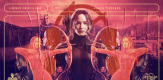Em destaque, imagem de Katniss ao centro, com a roupa d’O Tordo. A personagem aparece nas duas laterais da figura principal em outras quatro posições (de perfil, de costas, apontando o arco), que formam uma espécie de caleidoscópio, por estarem espelhadas. No fundo, vemos o Distrito 12 no lado esquerdo e a Capital no lado direito. A arte é predominantemente em cores quentes (rosa, laranja, vermelho, amarelo e roxo) e possui uma textura de lambe-lambe, além de efeitos de spray de tinta e stencil. A composição possui margem linear e textos na cor amarela. Na parte superior, há o letreiro “Lembre de Mim #001 - Jogos Vorazes”, e, na inferior, o logo do podcast “Estação 21” e do site “Leitor Cabuloso”.